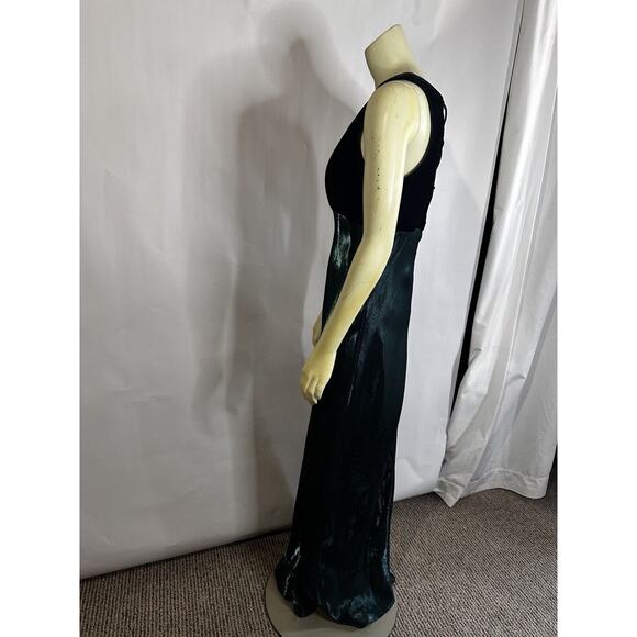 Black Velvet &satin Maxi Dress Sz 11 All That Jazz‎ Vintage 90’s - Picture 2 of 12